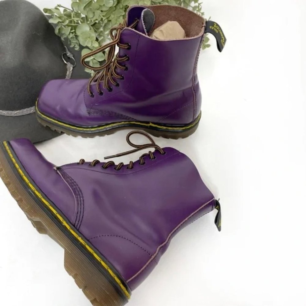 * Rare Color * Purple 1460 Bex Squared-Toe Dr. Martens 8-eye Boots - Picture 3 of 7